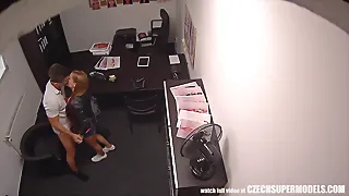 Chesty teenager has no problem with humping for job