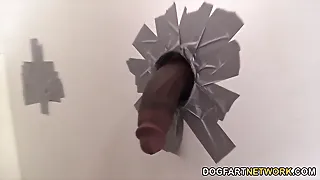 Candi coxx plows a black stranger at a glory hole